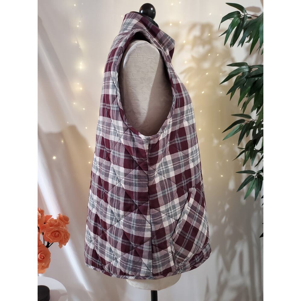 Maurices NWT Plaid Diamond Quilted Puffer Vest Womens Size XL Zip Pockets Layer - Picture 5 of 11